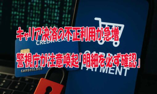 キャリア決済の不正利用が急増　警視庁が注意喚起「明細を必ず確認」