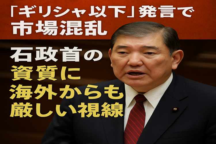 石破政権のギリシャ以下発言で国債暴落