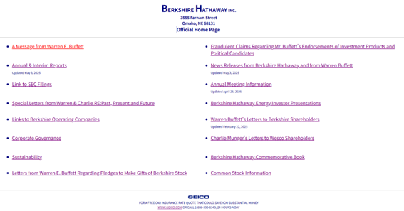 バークシャー・ハサウェイHP