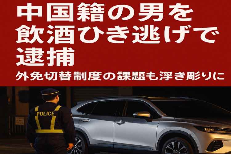 中国籍の男を飲酒ひき逃げで逮捕
