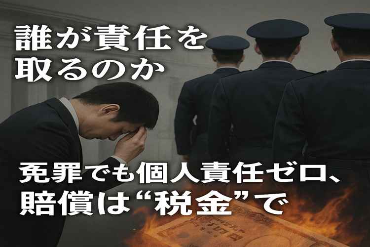 冤罪でも個人責任ゼロ、賠償は税金で