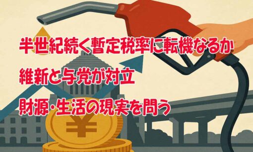 半世紀続く暫定税率に転機なるか　維新と与党が対立　財源・生活の現実を問う