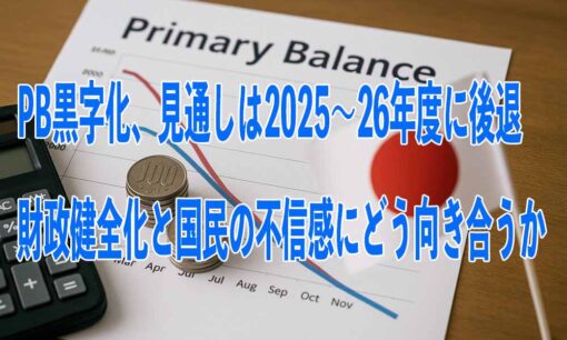 PB黒字化、見通しは2025～26年度に後退　財政健全化と国民の不信感にどう向き合うか