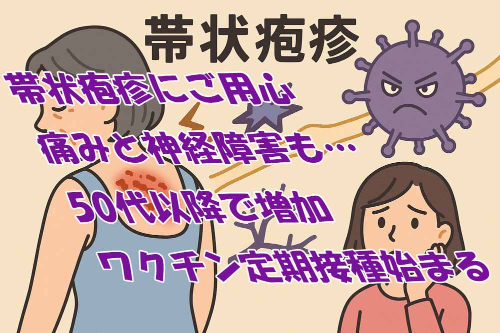 急増中、帯状疱疹