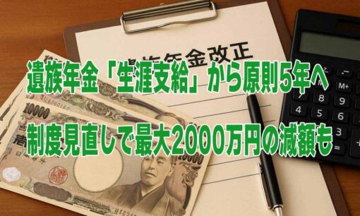 遺族年金「生涯支給」から原則5年へ　制度見直しで最大2000万円の減額も