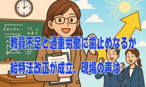 教員不足と過重労働に歯止めなるか　給特法改正が成立、現場の声は