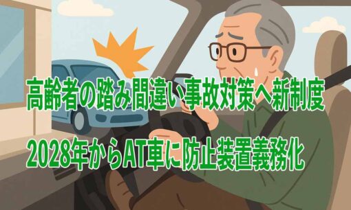 高齢者の踏み間違い事故対策へ新制度　2028年からAT車に防止装置義務化