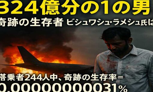 【奇跡の生存者】エアインディア墜落事故で“ただ一人”助かった男　その生存確率は宝くじの2000倍以上か