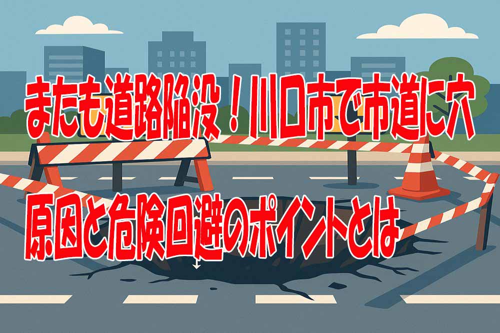川口市で道路陥没３度目