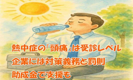 熱中症の「頭痛」は受診レベル　企業には対策義務と罰則、助成金で支援も