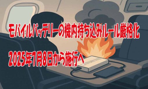 モバイルバッテリーの機内持ち込みルール厳格化　2025年7月8日から施行へ