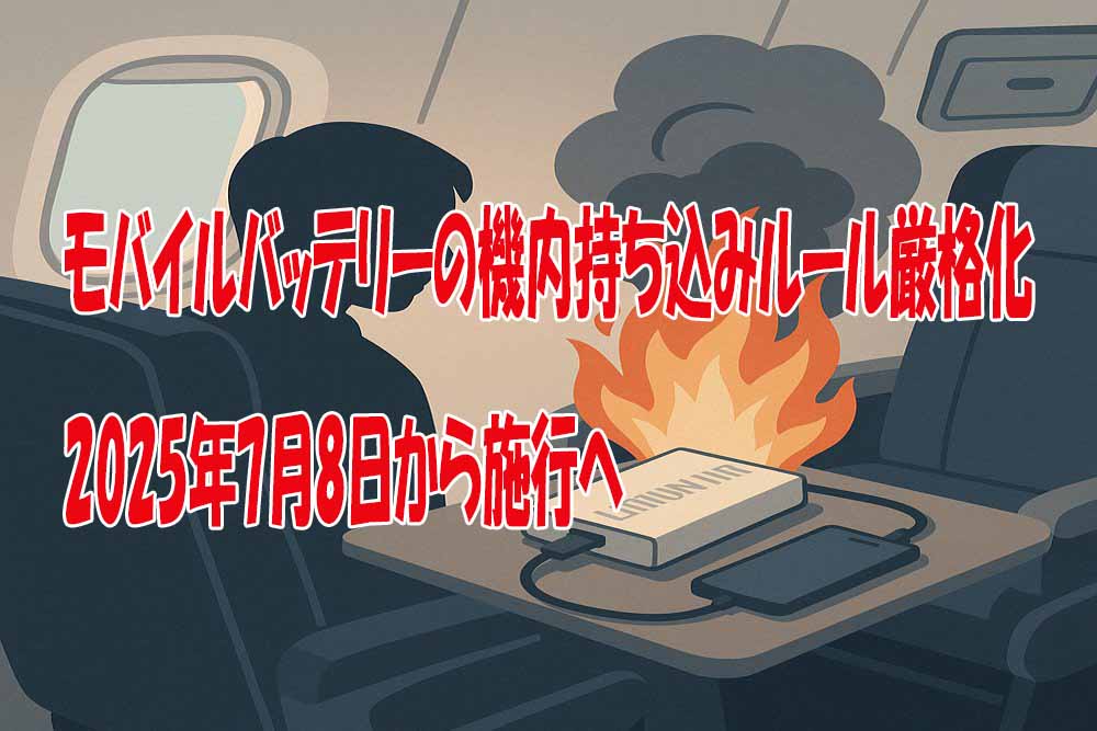 モバイルバッテリー航空機内への持ち込みルール厳格化