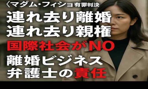 マダムフィショ有罪判決、連れ去り妻に仏で禁錮2年、連れ去り離婚に共同親権が当たり前の国際社会がNO