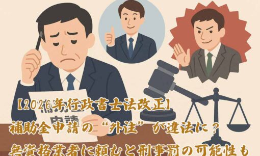 【2026年行政書士法改正】補助金申請の“外注”が違法に？｜無資格業者に頼むと刑事罰の可能性も