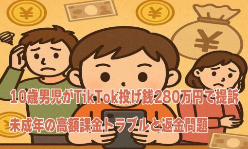 10歳男児がTikTok投げ銭280万円で提訴　未成年の高額課金トラブルと返金問題