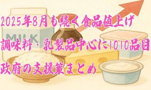 2025年8月も続く食品値上げ　調味料・乳製品中心に1010品目　政府の支援策まとめ