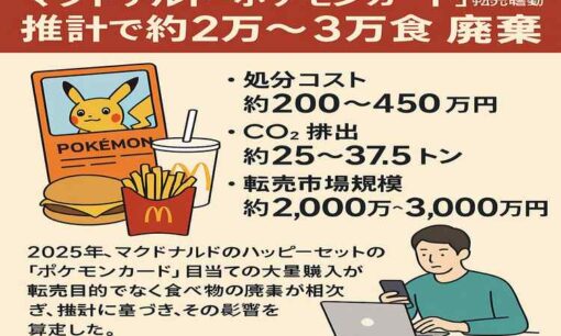 マクドナルド「ポケモンカード」転売騒動　食べ物大量廃棄が招いた炎上  ゴミの廃棄量は？