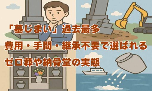 「墓じまい」過去最多　費用・手間・継承不要で選ばれるゼロ葬や納骨堂の実態