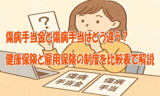 傷病手当金と傷病手当はどう違う？健康保険と雇用保険の制度を比較表で解説