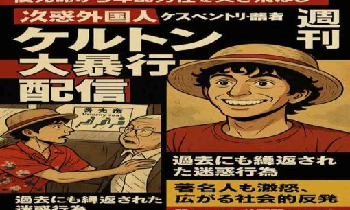 迷惑系外国人配信者ケルトン（@keltonlive）、日本の電車内で暴行　謝罪も逆効果で世界拡散