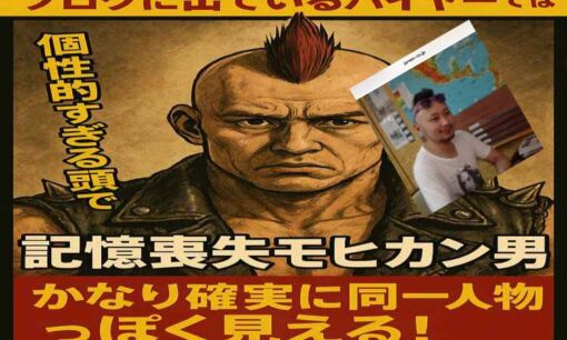記憶喪失モヒカン男　島根で発見の「田中一」はJAMES＆COブログのバイヤーか？Z李氏が拡散で騒然