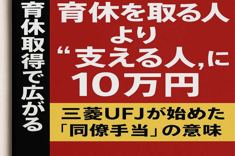 MUFJ、育休、同僚手当