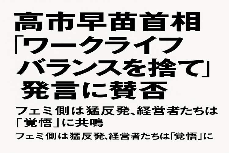 ワークライフバランス、フェミニスト、高市早苗