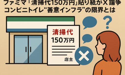 ファミマ「清掃代150万円」貼り紙がXで大論争　善意インフラの限界と加盟店の三重苦があらわに