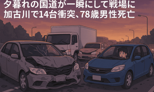 夕暮れの国道が一瞬にして戦場に　兵庫・加古川で14台衝突、2～6歳含む18人重軽傷　78歳男性の運転が招いた惨事