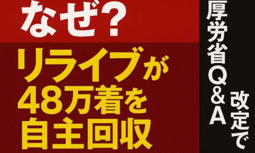なぜリライブが“医療機器”から外れたのか  48万着自主回収の裏に厚労省Q&A改訂が示す新基準か