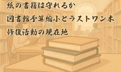 紙の書籍は守れるか　図書館予算縮小とラストワン本・修復活動の現在地