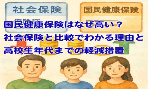 国民健康保険はなぜ高い？社会保険と比較でわかる理由と高校生年代までの軽減措置