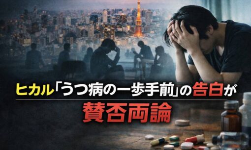 ヒカル「うつ病の一歩手前」とオープン鬱の公表で賛否両論。100万人超が苦しむ鬱病の実態は甘え？