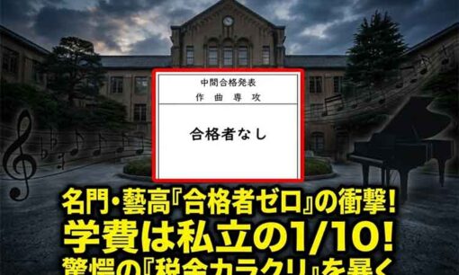 「合格者ゼロ」でも痛くない！ 藝大附属高が学生を門前払いできる税金と特権のカラクリ