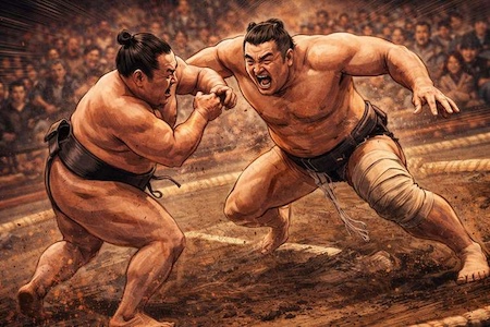 「止めろ、止めろ」審判長が異例の取組停止　2024年初場所三日目・幕下で起きた“流血待った”の瞬間