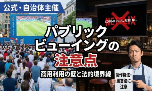 パブリックビューイングの注意点　「商用利用」の壁と法的境界線とは　WBC2026はパブリックビューイング営業NG